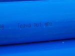 Detaliu țeavă PVC albastră cu filet